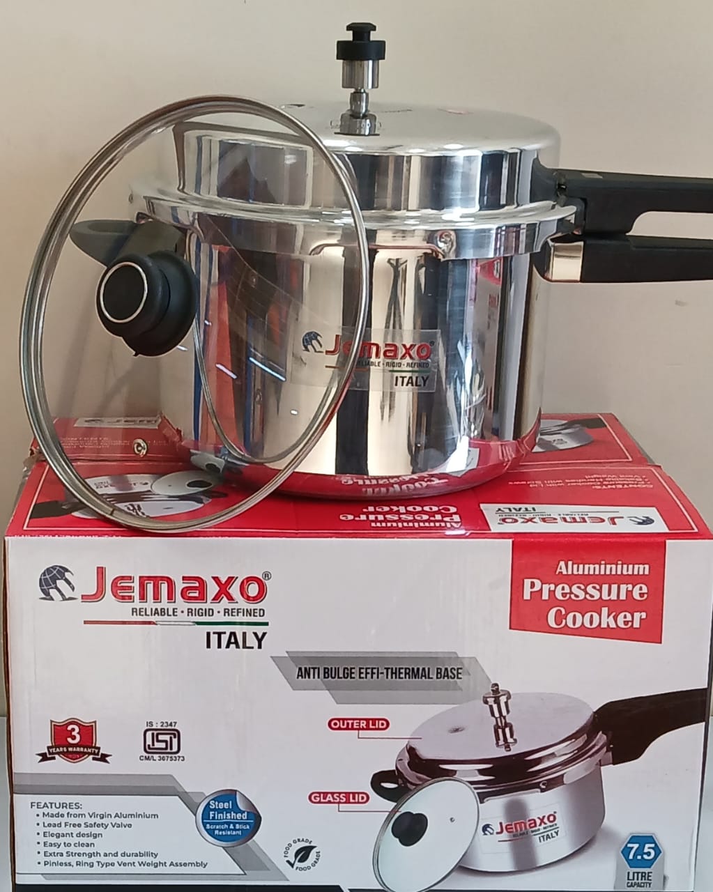 Aluminium pressure cooker 7.5 litre