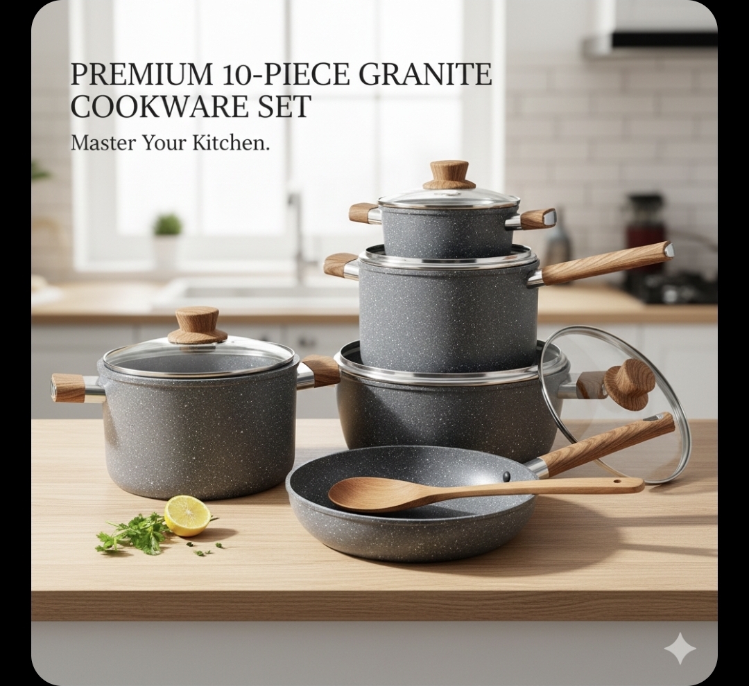 KAL 10 pcs granite cookware