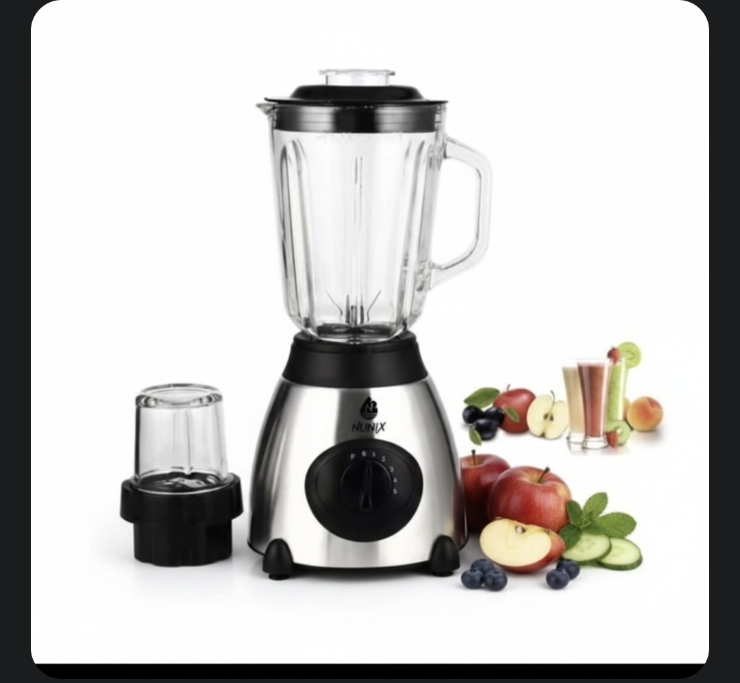 Nunix 2-in-1 Professional Glass Blender & Grinder – 500W