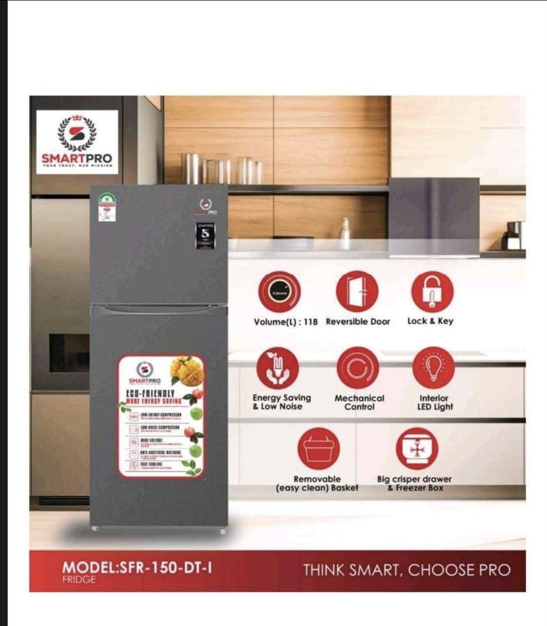 SmartPro 118L Double Door Refrigerator (SFR-150-DT-I)