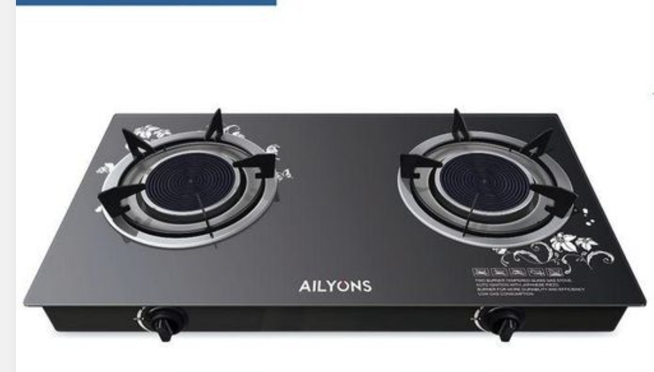 2 gas burner infrared glass top