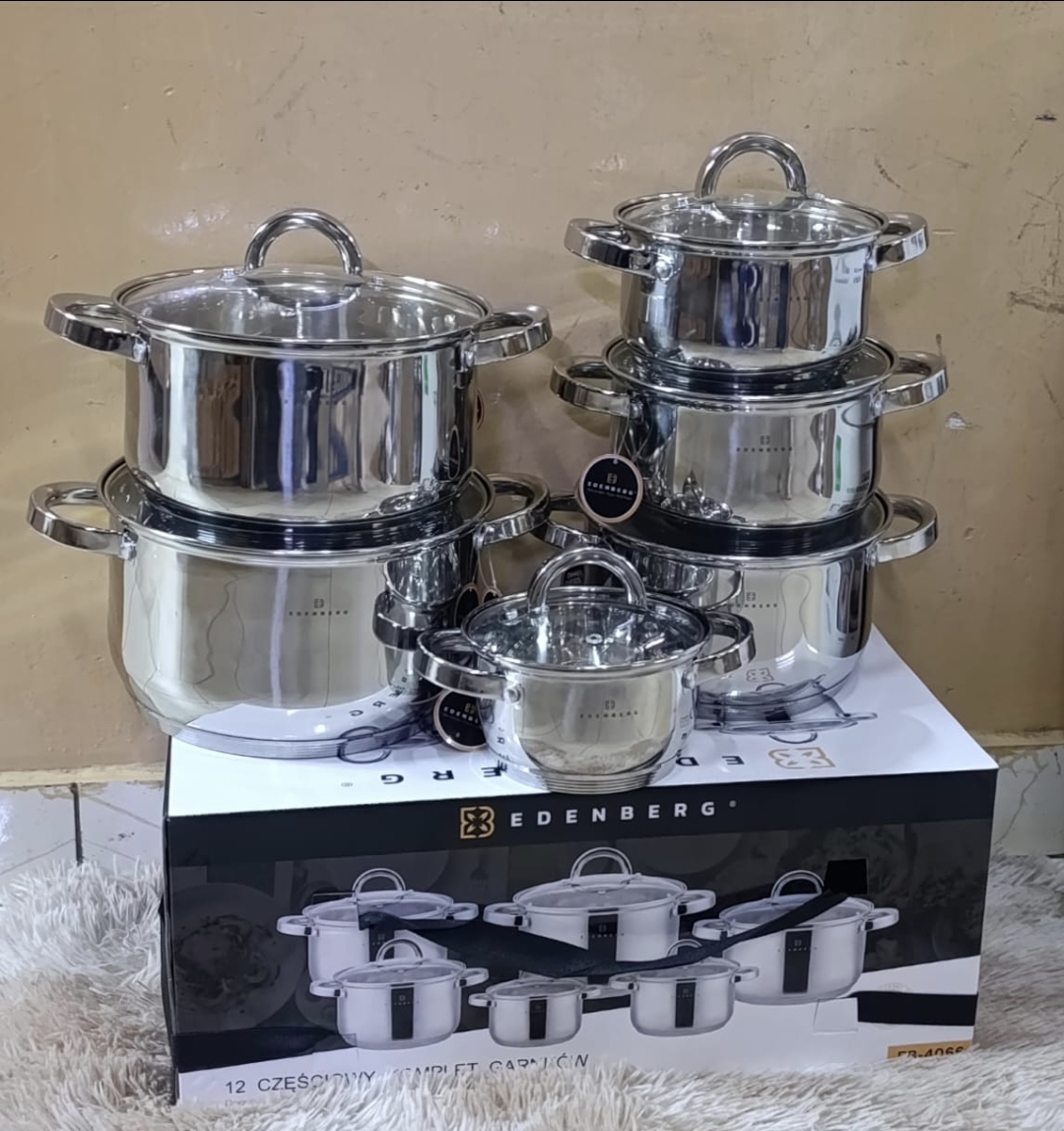 Edenberg stainless sufurias 12 pieces