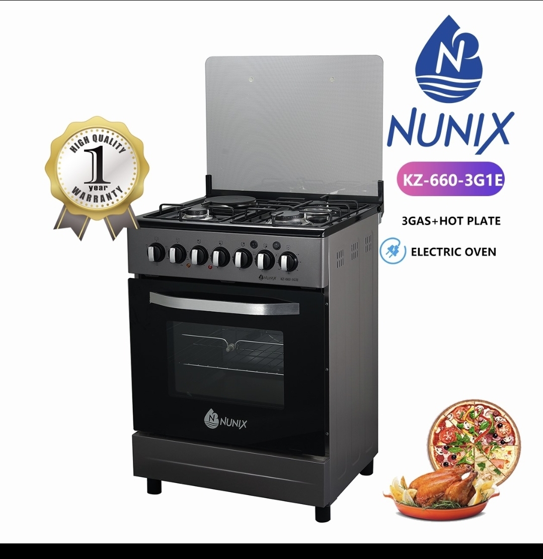 Nunix 60x60 Standing Cooker 60 by 60 (KZ-660-3G1E) 3 gas 1 electric plate 