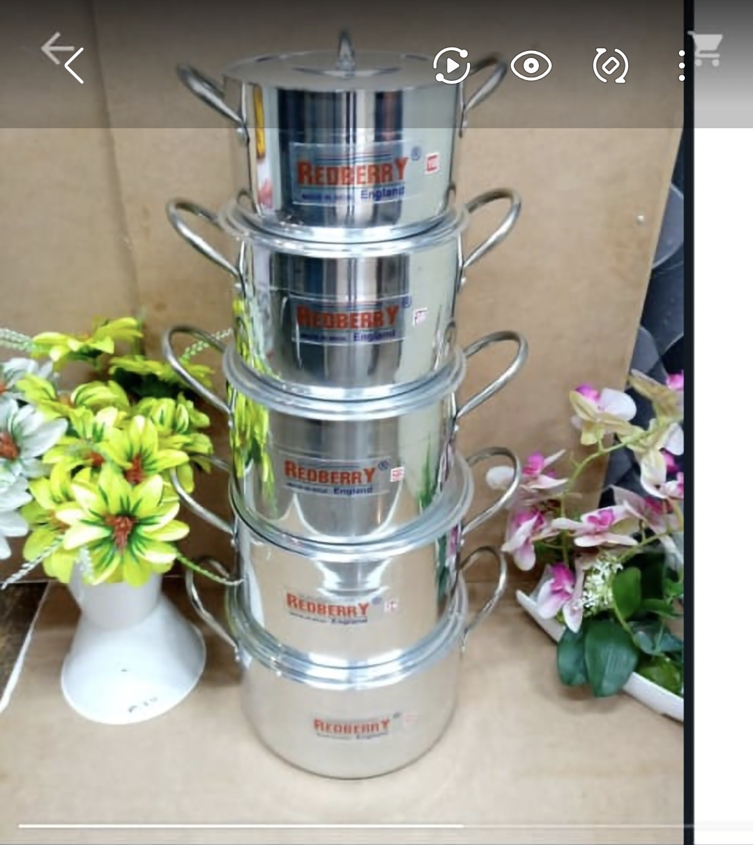 Redberry 10 pc polished heavy duty sufurias