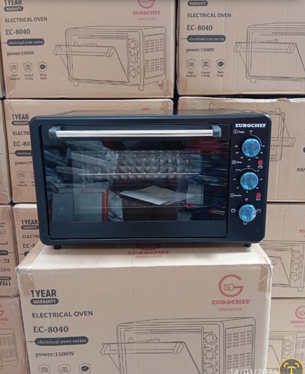 Eurochef EC-8040 Electrical Oven (30 Liters) – Versatile & Powerful Baking