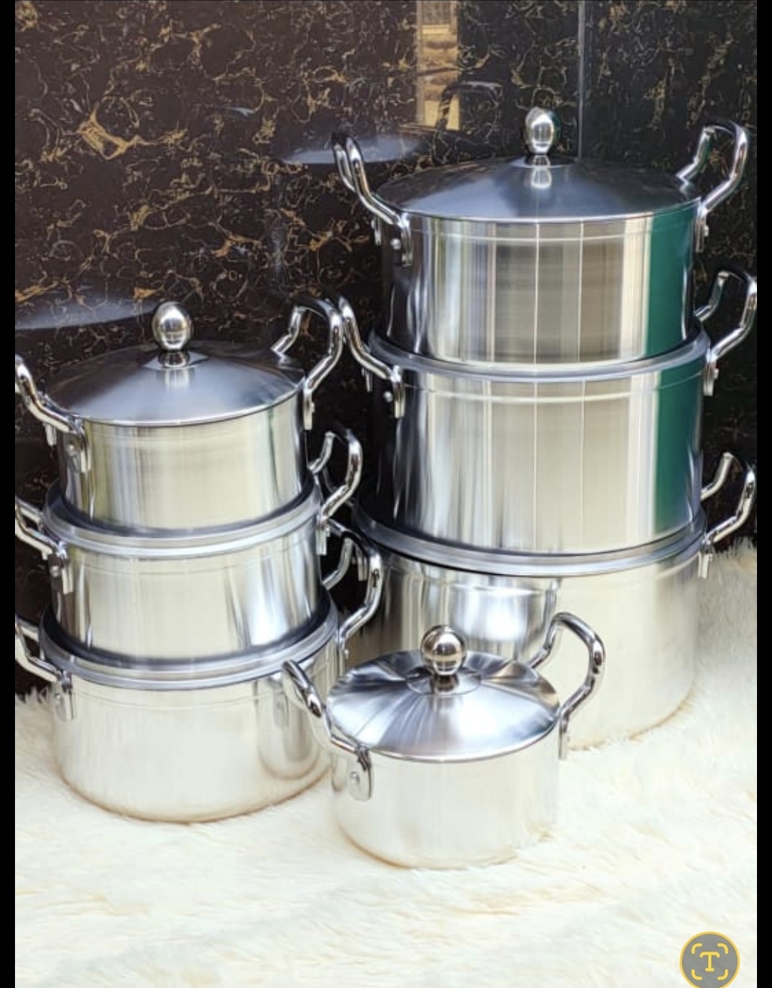 Tonardo 7-Piece Aluminum Sufuria Set – Premium Heavy-Duty Cookware