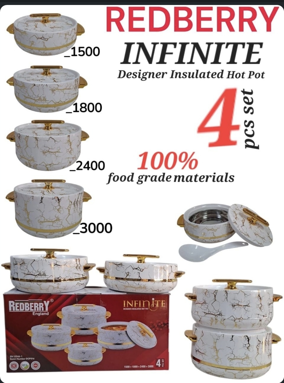Premium 4-Piece Insulated Hotpot Dinner Set – Classic Collection