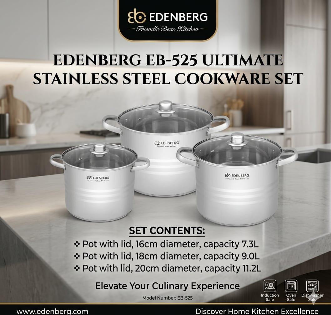 Edenberg 6 pcs stainless  large sizes