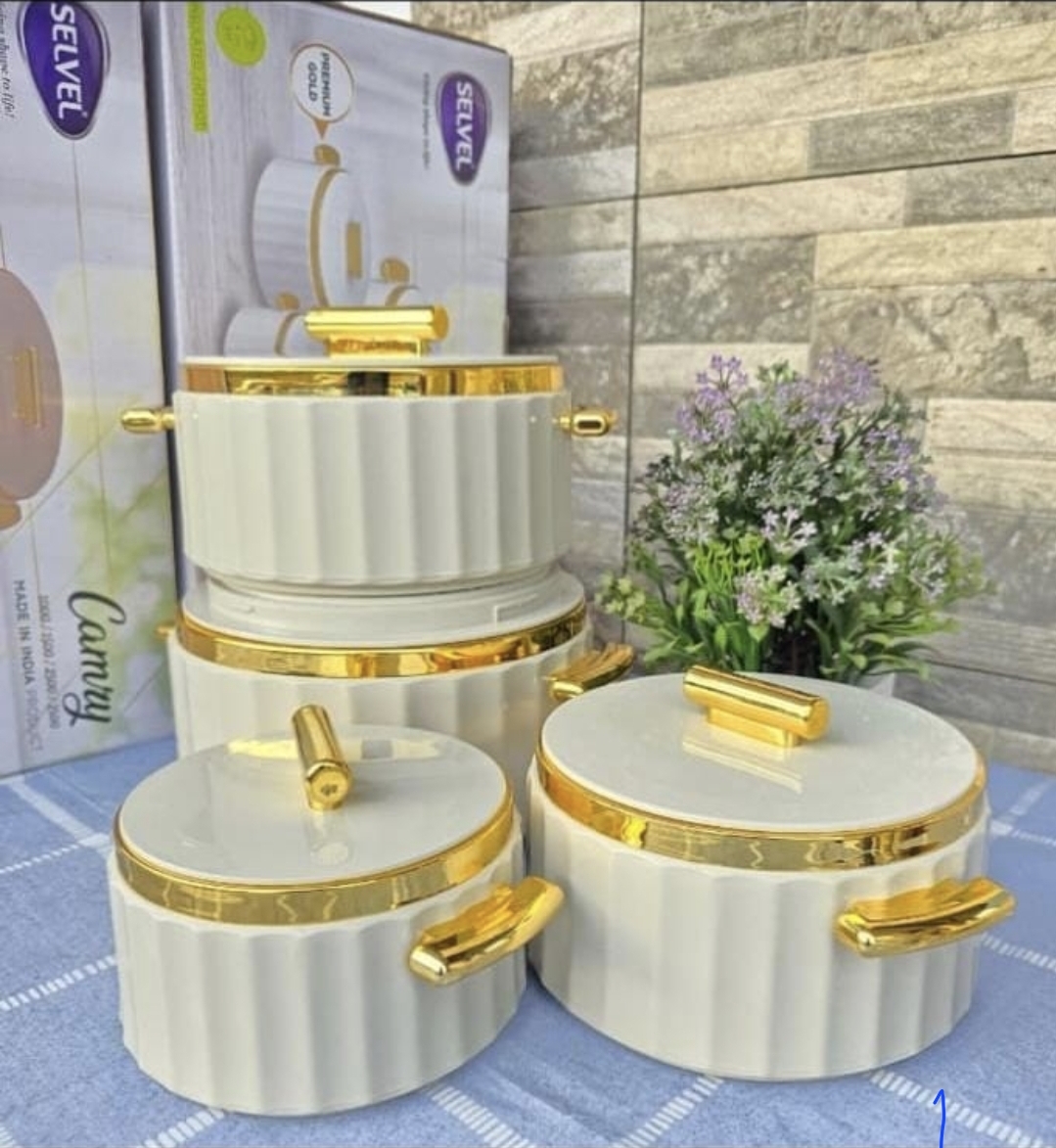 Selvel Camry Premium Gold Insulated Hotpot Set (4 Pieces)