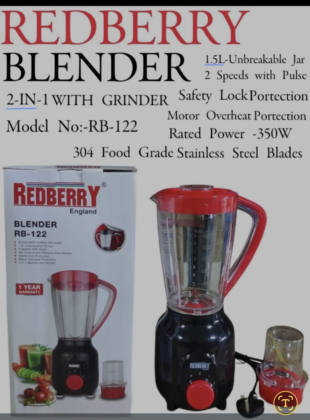 Blender redberry 2 in 1