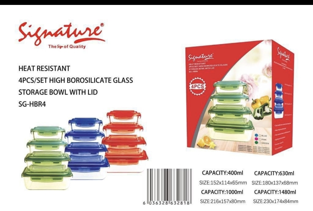 Glass food container set