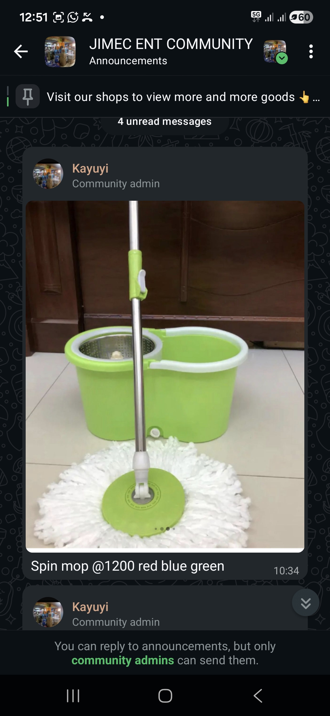 Spin mop